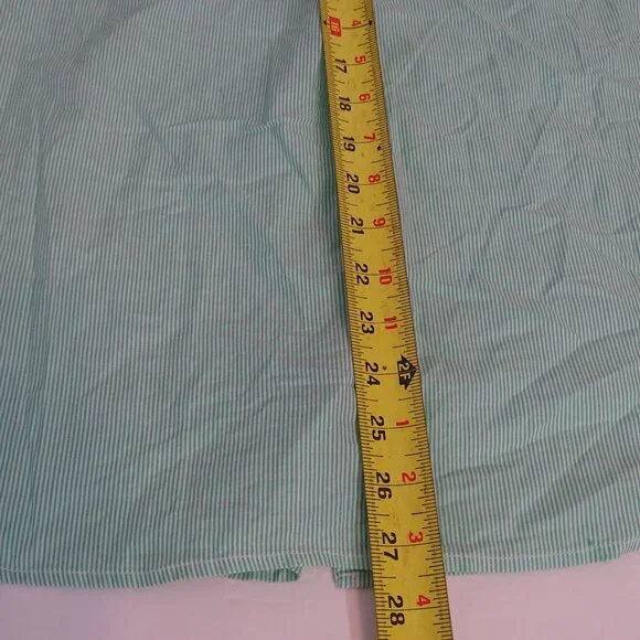 Everlane Oversized Green Button Up Stripe Cotton Shirt Size 10 Long Sleeve NWOT - Picture 7 of 8